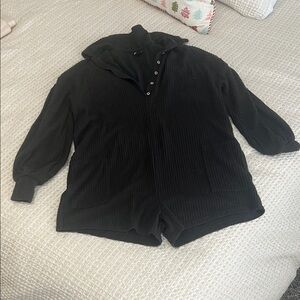 Billabong Black Ribbed Pajama Romper